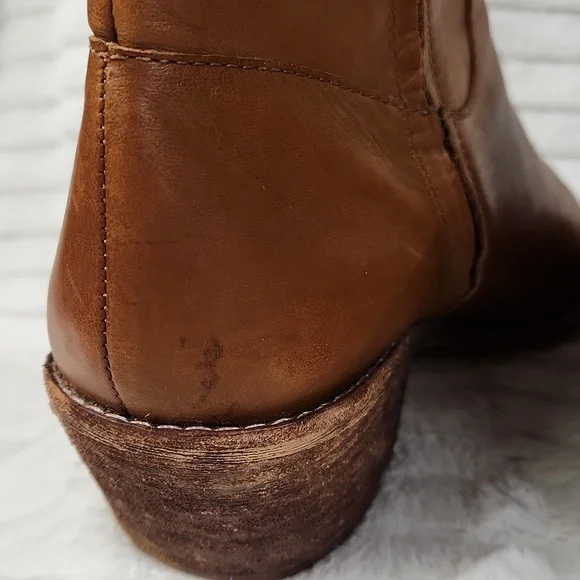 Madewell Charley Size 8.5 M Chestnut Brown Leather Booties Zip Cowboy Western - Picture 9 of 14